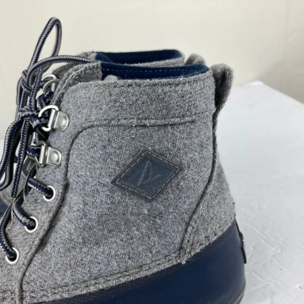 Sperry Top Sider Boys Sz 3 Rain Snow Duck Boot Wool Blend Lace Up‎
